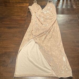 Hot Miami Styles Velvet Dresss Sexy ladies size M Cream